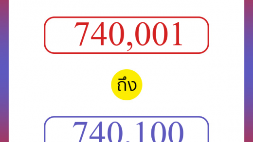 วิธีนับตัวเลขภาษาอังกฤษ 740001 ถึง 740100 เอาไว้คุยกับชาวต่างชาติ