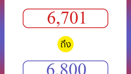 วิธีนับตัวเลขภาษาอังกฤษ 6701 ถึง 6800 เอาไว้คุยกับชาวต่างชาติ