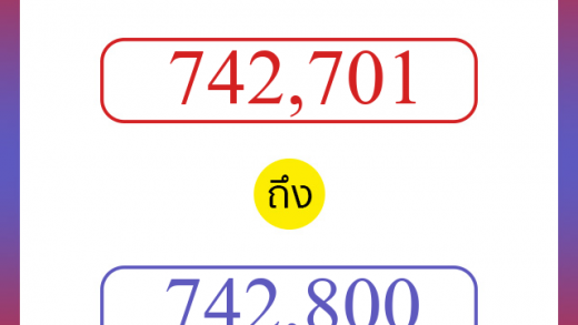 วิธีนับตัวเลขภาษาอังกฤษ 742701 ถึง 742800 เอาไว้คุยกับชาวต่างชาติ