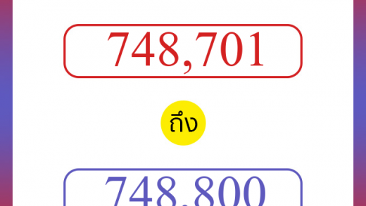 วิธีนับตัวเลขภาษาอังกฤษ 748701 ถึง 748800 เอาไว้คุยกับชาวต่างชาติ