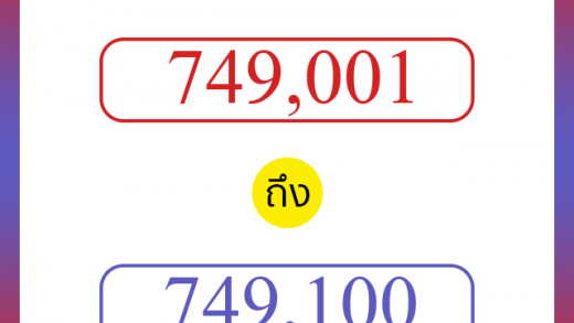 วิธีนับตัวเลขภาษาอังกฤษ 749001 ถึง 749100 เอาไว้คุยกับชาวต่างชาติ