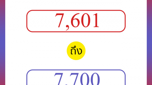 วิธีนับตัวเลขภาษาอังกฤษ 7601 ถึง 7700 เอาไว้คุยกับชาวต่างชาติ