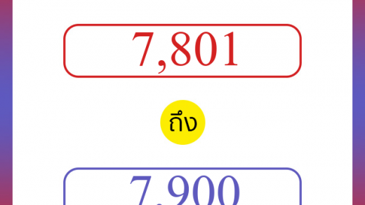 วิธีนับตัวเลขภาษาอังกฤษ 7801 ถึง 7900 เอาไว้คุยกับชาวต่างชาติ