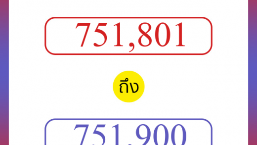 วิธีนับตัวเลขภาษาอังกฤษ 751801 ถึง 751900 เอาไว้คุยกับชาวต่างชาติ