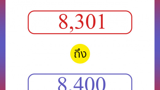 วิธีนับตัวเลขภาษาอังกฤษ 8301 ถึง 8400 เอาไว้คุยกับชาวต่างชาติ