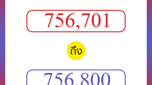 วิธีนับตัวเลขภาษาอังกฤษ 756701 ถึง 756800 เอาไว้คุยกับชาวต่างชาติ