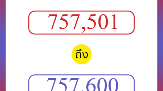 วิธีนับตัวเลขภาษาอังกฤษ 757501 ถึง 757600 เอาไว้คุยกับชาวต่างชาติ