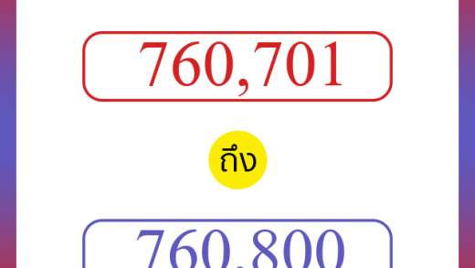 วิธีนับตัวเลขภาษาอังกฤษ 760701 ถึง 760800 เอาไว้คุยกับชาวต่างชาติ