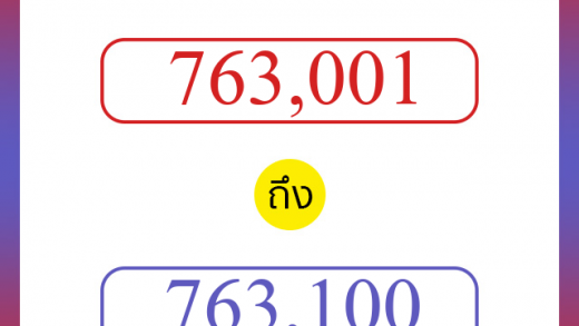 วิธีนับตัวเลขภาษาอังกฤษ 763001 ถึง 763100 เอาไว้คุยกับชาวต่างชาติ