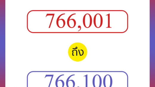 วิธีนับตัวเลขภาษาอังกฤษ 766001 ถึง 766100 เอาไว้คุยกับชาวต่างชาติ