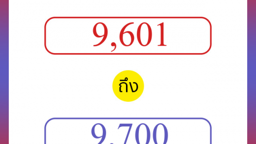 วิธีนับตัวเลขภาษาอังกฤษ 9601 ถึง 9700 เอาไว้คุยกับชาวต่างชาติ