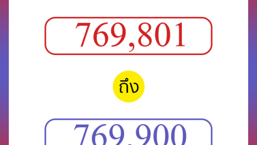 วิธีนับตัวเลขภาษาอังกฤษ 769801 ถึง 769900 เอาไว้คุยกับชาวต่างชาติ