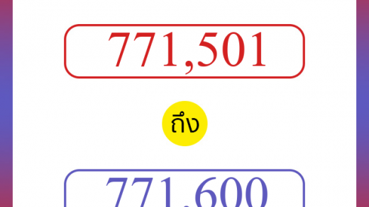 วิธีนับตัวเลขภาษาอังกฤษ 771501 ถึง 771600 เอาไว้คุยกับชาวต่างชาติ