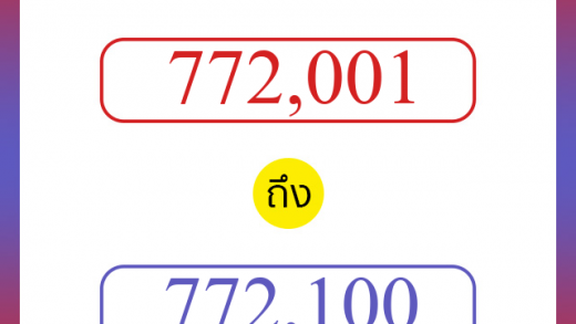 วิธีนับตัวเลขภาษาอังกฤษ 772001 ถึง 772100 เอาไว้คุยกับชาวต่างชาติ