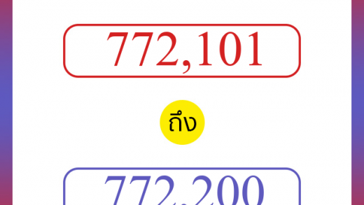 วิธีนับตัวเลขภาษาอังกฤษ 772101 ถึง 772200 เอาไว้คุยกับชาวต่างชาติ