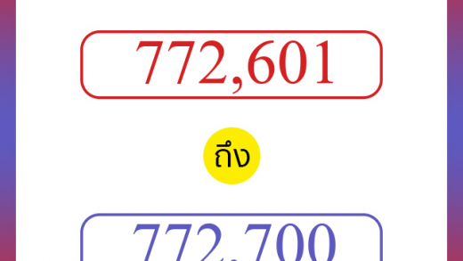 วิธีนับตัวเลขภาษาอังกฤษ 772601 ถึง 772700 เอาไว้คุยกับชาวต่างชาติ