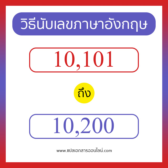 วิธีนับตัวเลขภาษาอังกฤษ 10101 ถึง 10200 เอาไว้คุยกับชาวต่างชาติ