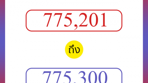 วิธีนับตัวเลขภาษาอังกฤษ 775201 ถึง 775300 เอาไว้คุยกับชาวต่างชาติ