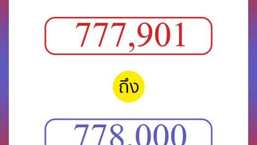 วิธีนับตัวเลขภาษาอังกฤษ 777901 ถึง 778000 เอาไว้คุยกับชาวต่างชาติ