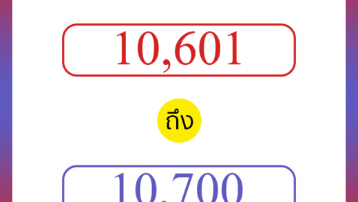 วิธีนับตัวเลขภาษาอังกฤษ 10601 ถึง 10700 เอาไว้คุยกับชาวต่างชาติ