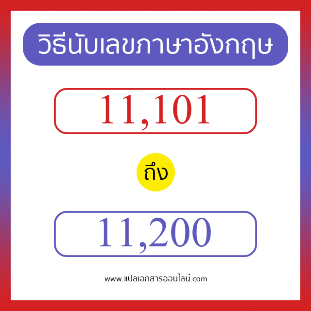 วิธีนับตัวเลขภาษาอังกฤษ 11101 ถึง 11200 เอาไว้คุยกับชาวต่างชาติ