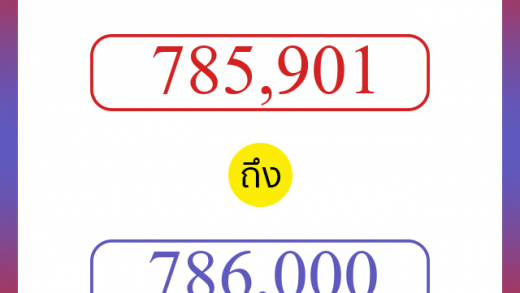 วิธีนับตัวเลขภาษาอังกฤษ 785901 ถึง 786000 เอาไว้คุยกับชาวต่างชาติ