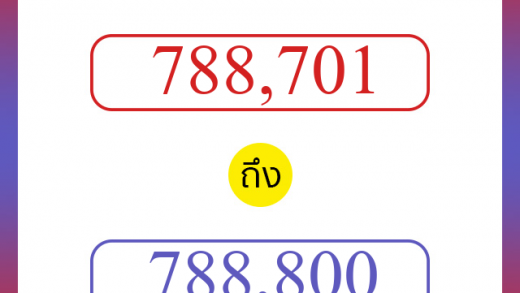วิธีนับตัวเลขภาษาอังกฤษ 788701 ถึง 788800 เอาไว้คุยกับชาวต่างชาติ