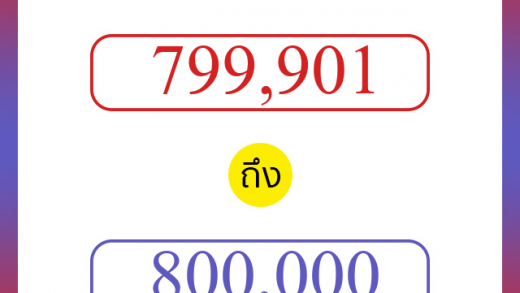 วิธีนับตัวเลขภาษาอังกฤษ 799901 ถึง 800000 เอาไว้คุยกับชาวต่างชาติ