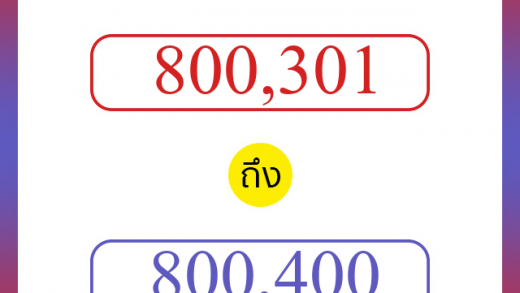วิธีนับตัวเลขภาษาอังกฤษ 800301 ถึง 800400 เอาไว้คุยกับชาวต่างชาติ