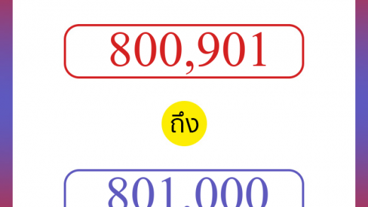 วิธีนับตัวเลขภาษาอังกฤษ 800901 ถึง 801000 เอาไว้คุยกับชาวต่างชาติ