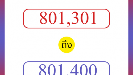 วิธีนับตัวเลขภาษาอังกฤษ 801301 ถึง 801400 เอาไว้คุยกับชาวต่างชาติ