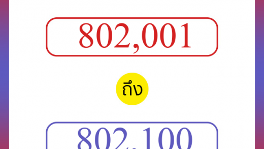 วิธีนับตัวเลขภาษาอังกฤษ 802001 ถึง 802100 เอาไว้คุยกับชาวต่างชาติ