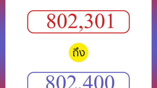 วิธีนับตัวเลขภาษาอังกฤษ 802301 ถึง 802400 เอาไว้คุยกับชาวต่างชาติ