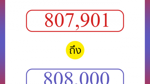 วิธีนับตัวเลขภาษาอังกฤษ 807901 ถึง 808000 เอาไว้คุยกับชาวต่างชาติ