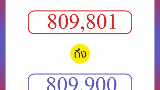 วิธีนับตัวเลขภาษาอังกฤษ 809801 ถึง 809900 เอาไว้คุยกับชาวต่างชาติ