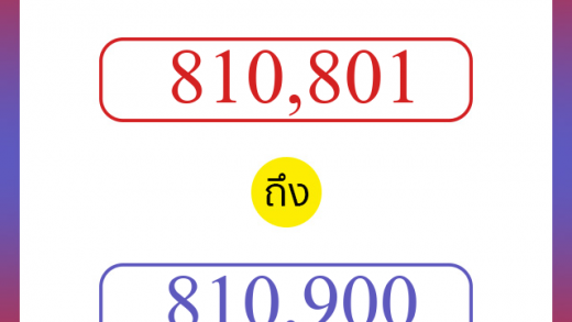 วิธีนับตัวเลขภาษาอังกฤษ 810801 ถึง 810900 เอาไว้คุยกับชาวต่างชาติ