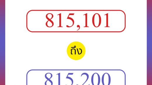 วิธีนับตัวเลขภาษาอังกฤษ 815101 ถึง 815200 เอาไว้คุยกับชาวต่างชาติ