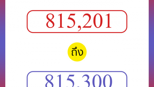 วิธีนับตัวเลขภาษาอังกฤษ 815201 ถึง 815300 เอาไว้คุยกับชาวต่างชาติ