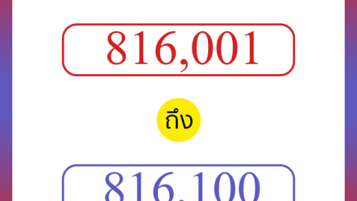 วิธีนับตัวเลขภาษาอังกฤษ 816001 ถึง 816100 เอาไว้คุยกับชาวต่างชาติ