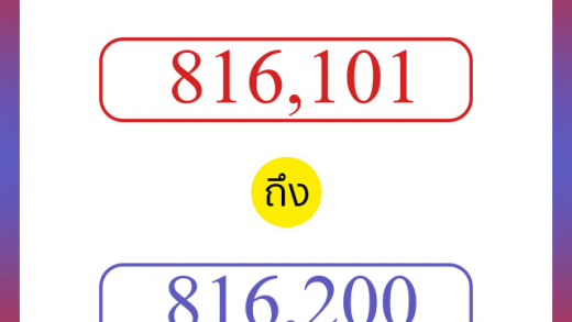 วิธีนับตัวเลขภาษาอังกฤษ 816101 ถึง 816200 เอาไว้คุยกับชาวต่างชาติ