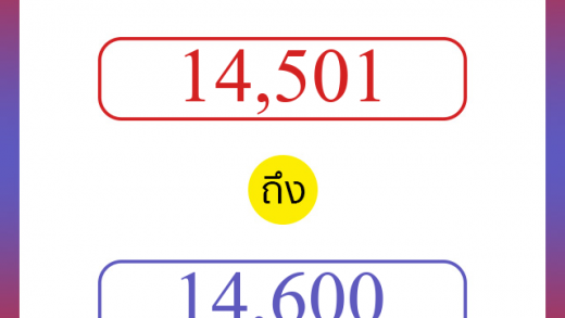 วิธีนับตัวเลขภาษาอังกฤษ 14501 ถึง 14600 เอาไว้คุยกับชาวต่างชาติ