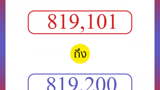 วิธีนับตัวเลขภาษาอังกฤษ 819101 ถึง 819200 เอาไว้คุยกับชาวต่างชาติ