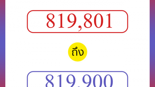 วิธีนับตัวเลขภาษาอังกฤษ 819801 ถึง 819900 เอาไว้คุยกับชาวต่างชาติ