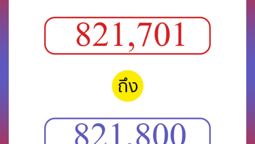 วิธีนับตัวเลขภาษาอังกฤษ 821701 ถึง 821800 เอาไว้คุยกับชาวต่างชาติ