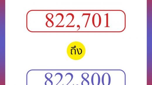 วิธีนับตัวเลขภาษาอังกฤษ 822701 ถึง 822800 เอาไว้คุยกับชาวต่างชาติ