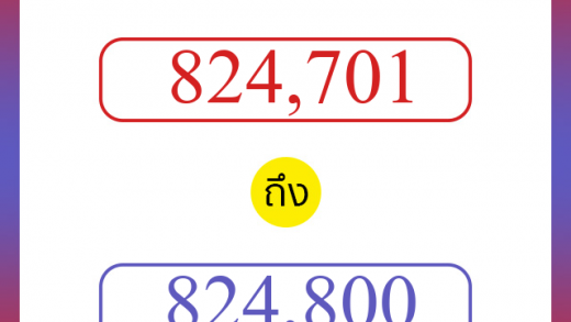 วิธีนับตัวเลขภาษาอังกฤษ 824701 ถึง 824800 เอาไว้คุยกับชาวต่างชาติ