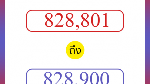 วิธีนับตัวเลขภาษาอังกฤษ 828801 ถึง 828900 เอาไว้คุยกับชาวต่างชาติ