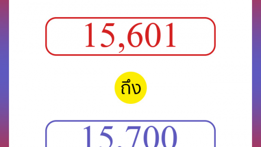 วิธีนับตัวเลขภาษาอังกฤษ 15601 ถึง 15700 เอาไว้คุยกับชาวต่างชาติ