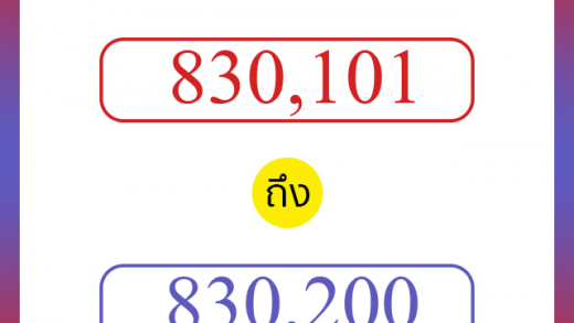 วิธีนับตัวเลขภาษาอังกฤษ 830101 ถึง 830200 เอาไว้คุยกับชาวต่างชาติ