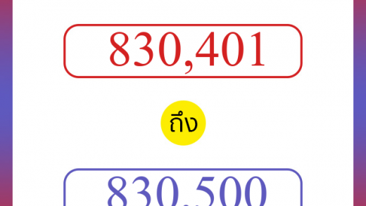 วิธีนับตัวเลขภาษาอังกฤษ 830401 ถึง 830500 เอาไว้คุยกับชาวต่างชาติ